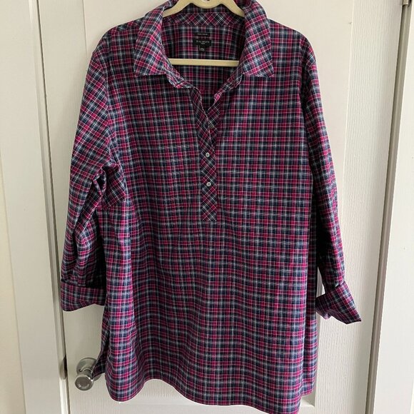 Talbots Women's Plus Size 24 Plaid Button-Up Shirt Preppy Classic Feminine. - Picture 1 of 13